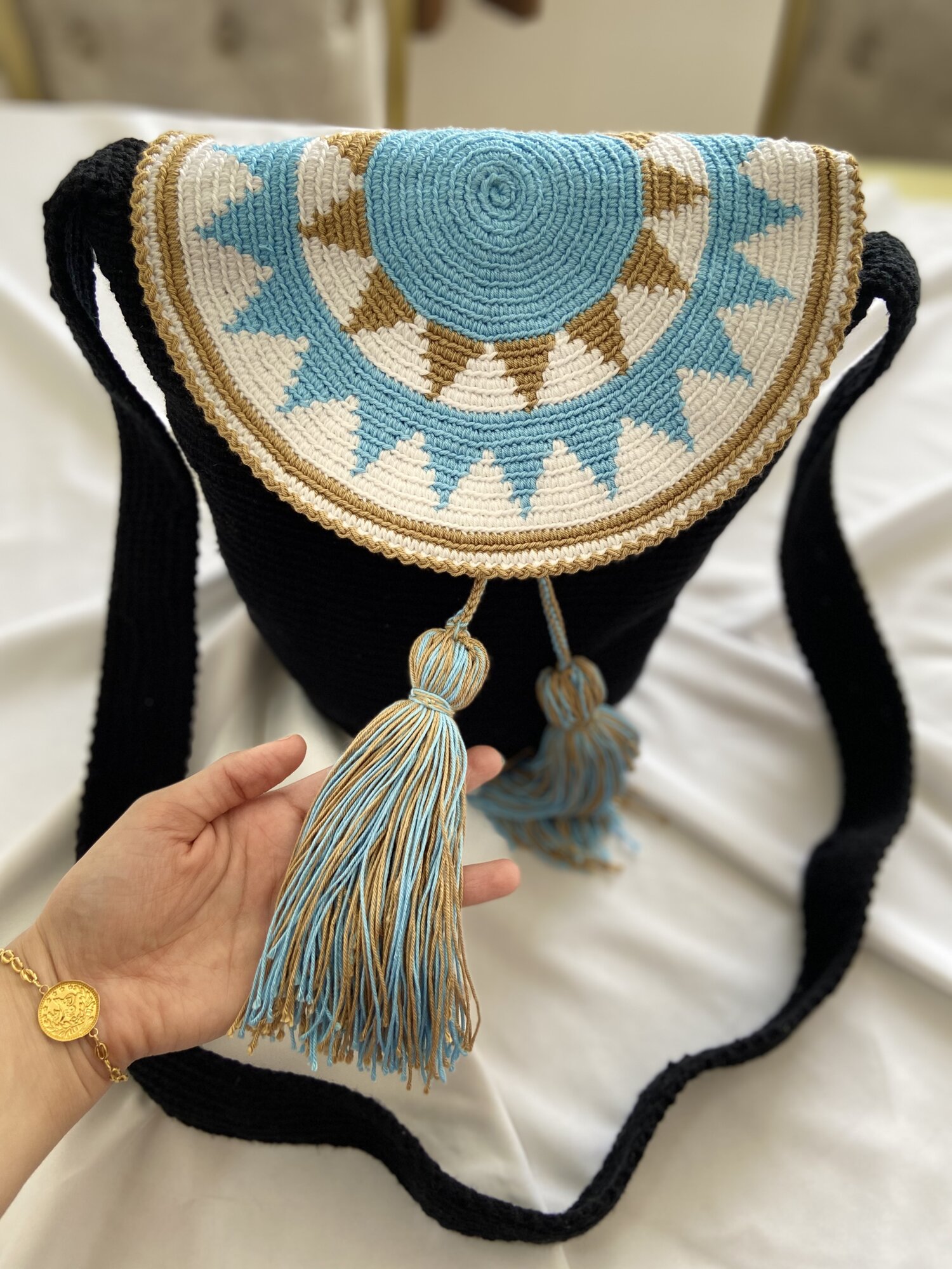 حقيبة تابستري بقلاب 🧶
