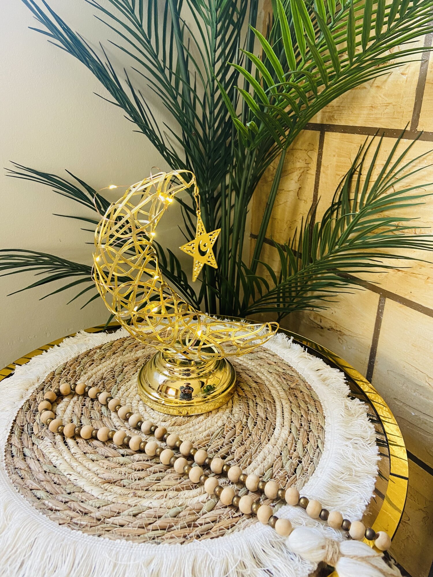 مسبحة مكرمية ديكور للطاولات 🌿